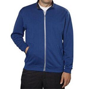 Pebble‎ Beach Performance Sweatshirt Jacket Adults Mens Blue Zip Up Ribbed Cuffs